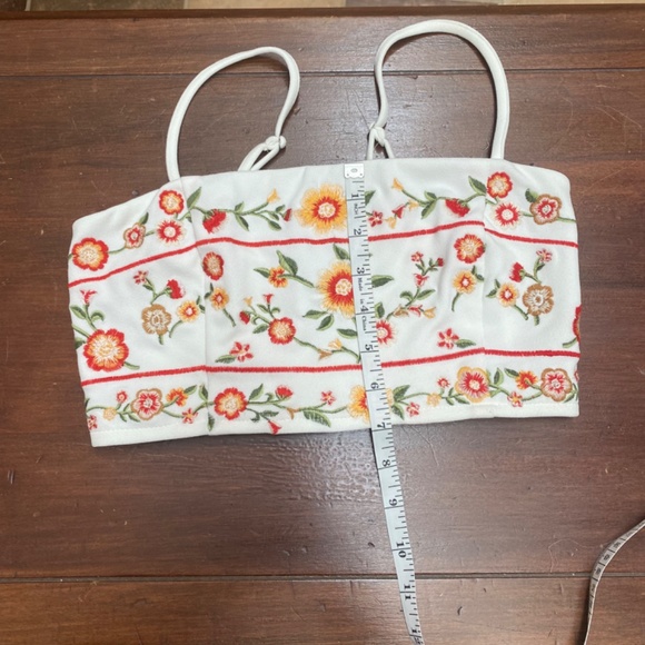 Forever 21 S embroidered boho crop top w/adjustable straps - Picture 6 of 8